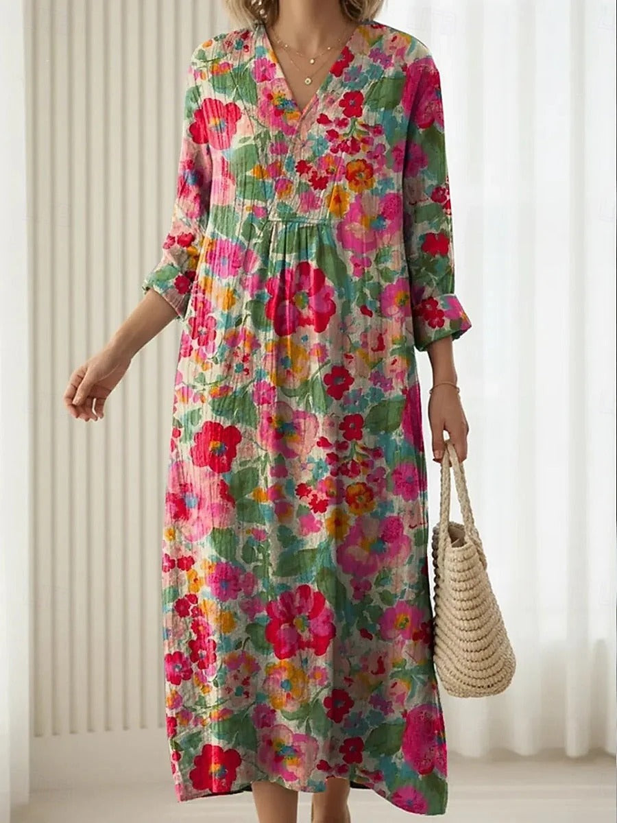 Rosa Vestido de Comodidad Diaria