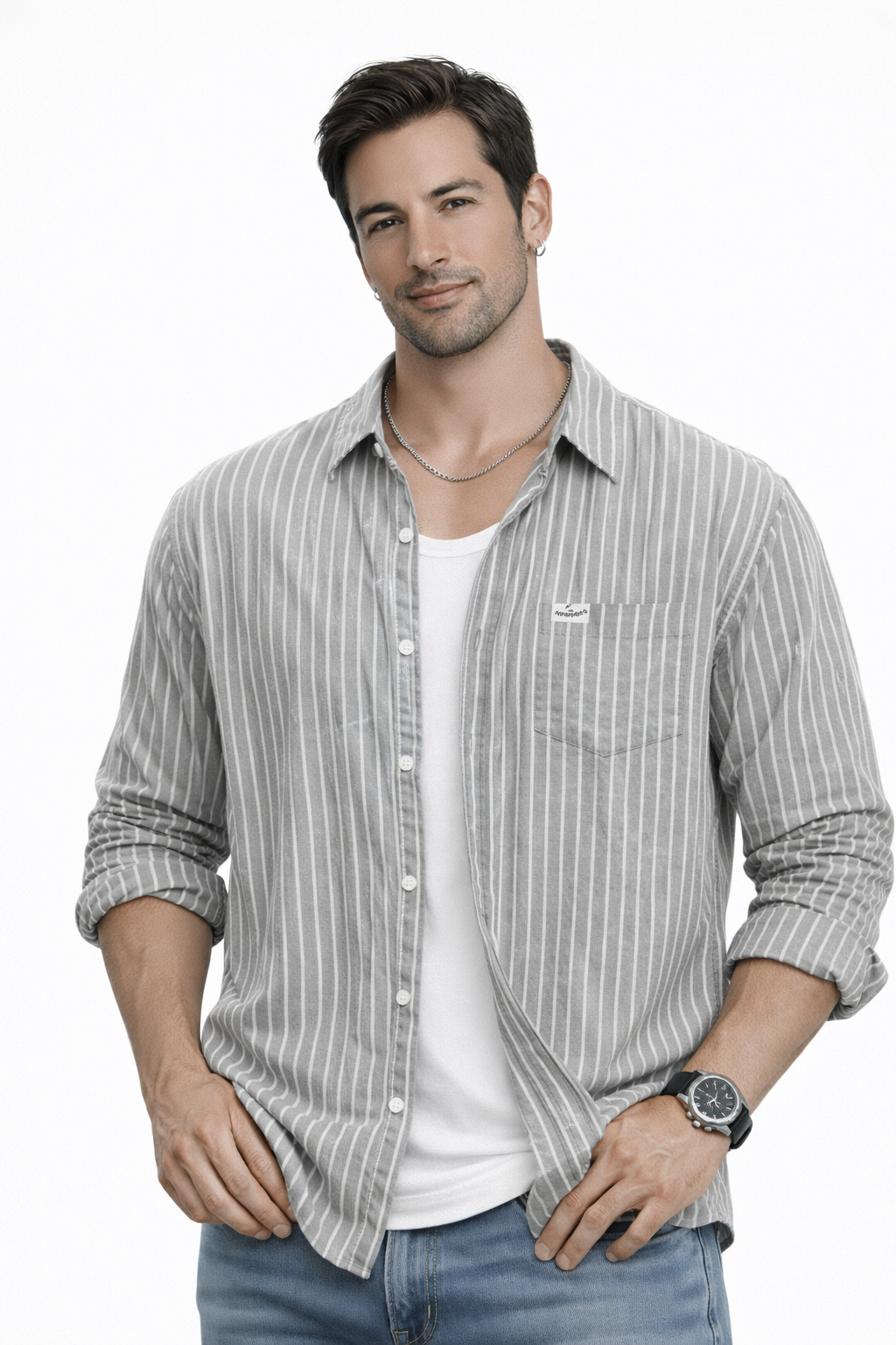 Felipe-Camisa de rayas con elegancia versátil