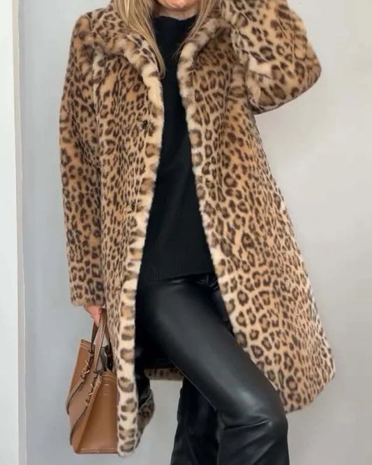 Elisa- Abrigo de Leopardo Elegante