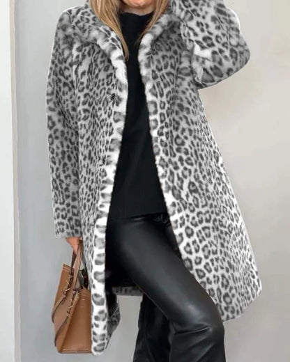 Elisa- Abrigo de Leopardo Elegante