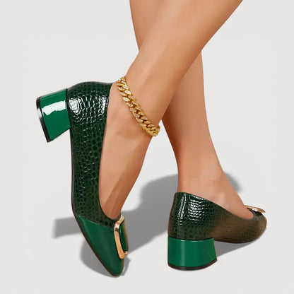 Divina- Tacones Bloque Croco