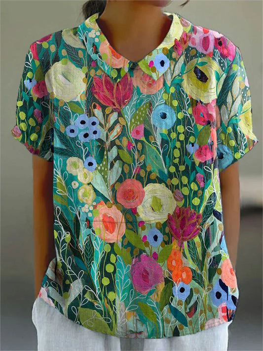 Margarita | Camisa Floral Acuarela