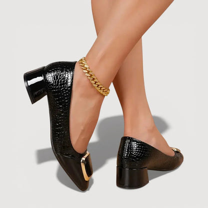 Divina- Tacones Bloque Croco