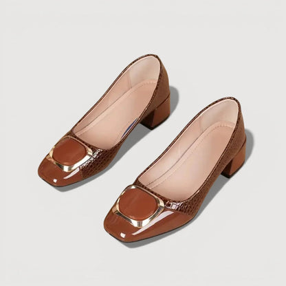 Divina- Tacones Bloque Croco