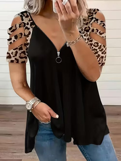 Laura-Suéter Estampado Manga corta Holgado