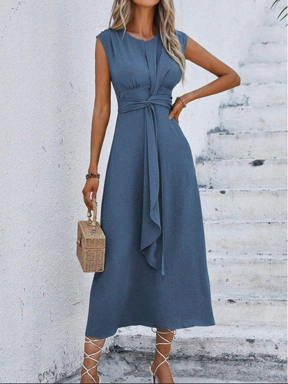 Eva - Vestido elegante sin mangas con cinturón ajustable